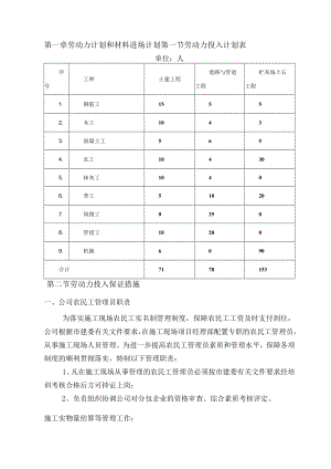 劳动力计划和材料进场计划.docx