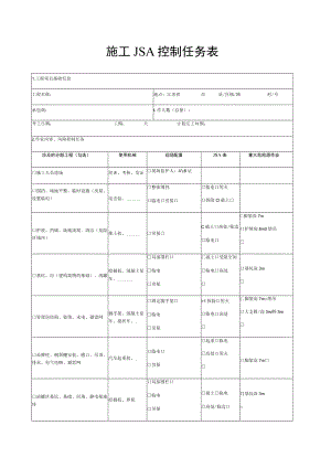 建筑工程JSA作业分析表.docx