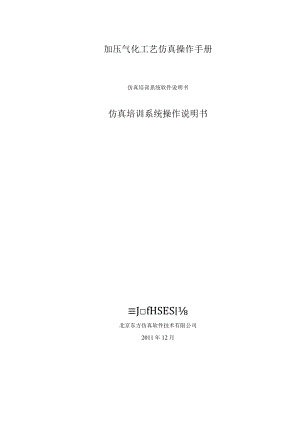 加压气化工艺仿真操作手册.docx