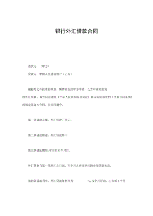 建设银行外汇借款合同模板.docx