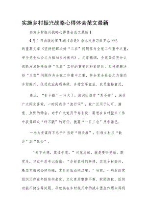 实施乡村振兴战略心得体会范文最新四篇.docx