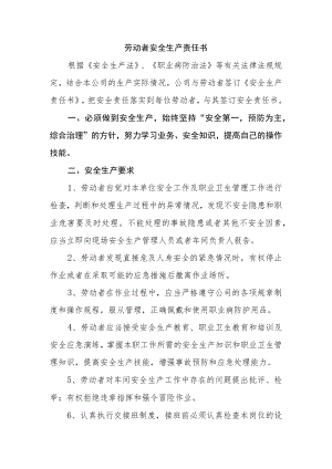 劳动者安全生产责任书.docx