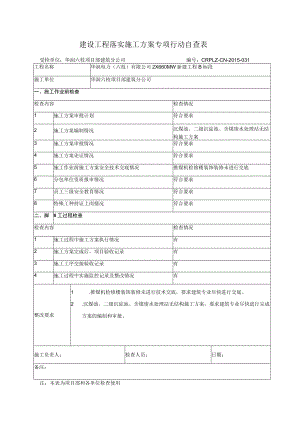 华润六枝项目部施工方案专项自查行动（12月）.docx