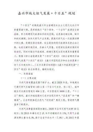 嘉兴市域天然气发展“十四五”规划.docx