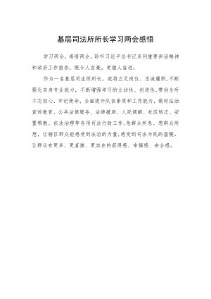 基层司法所所长学习两会感悟.docx