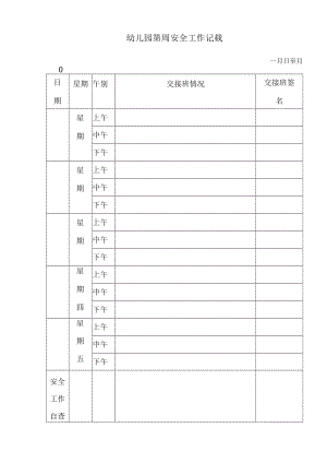 周安全工作记录模板.docx
