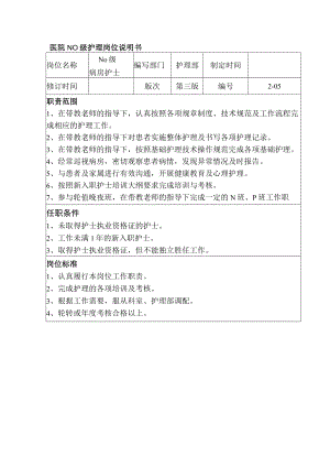 医院N0级护理岗位说明书.docx
