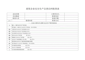 商贸企业安全生产自查自纠检查表.docx