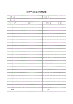 安全专项施工方案登记表.docx