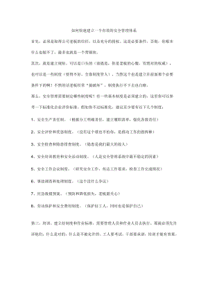 如何快速建立一个有效的安全管理体系.docx