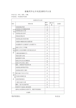 接触网作业车起复演练评分表.docx