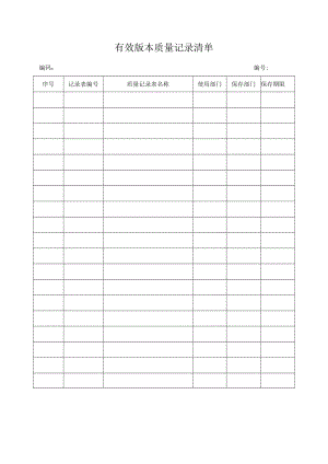 有效版本质量记录清单.docx