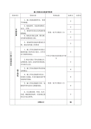施工现场安全检查考核表3.docx