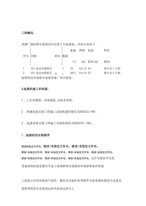 天车安装施工实施方案.docx