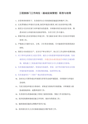 工程部部门工作岗位（基础设施管理）职责与权限.docx