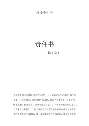施工队负责人责任书.docx