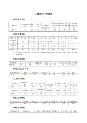工程项目特性分类.docx
