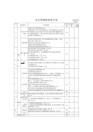 安全管理检查评分表模板.docx