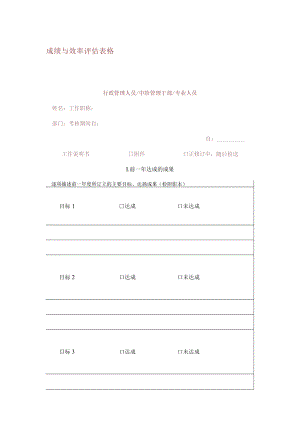 成绩与效率评估表格样板.docx