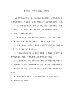 廉政承诺、领导干部廉洁自律制度.docx