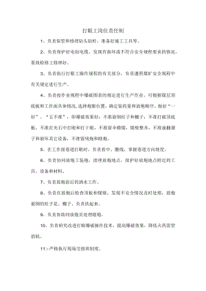 打眼工岗位责任制.docx