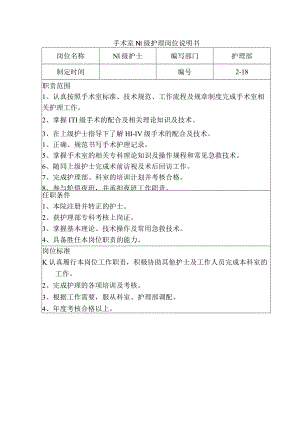 手术室N1级护理岗位说明书.docx