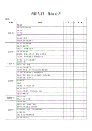 店面每日工作检查表.docx