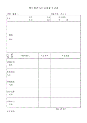 岗位廉洁风险排查登记表.docx