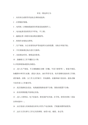 常见一般违章行为.docx