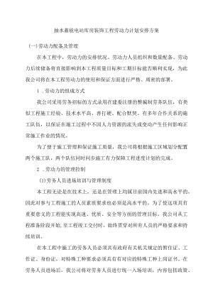 抽水蓄能电站库房装饰工程劳动力计划安排方案.docx