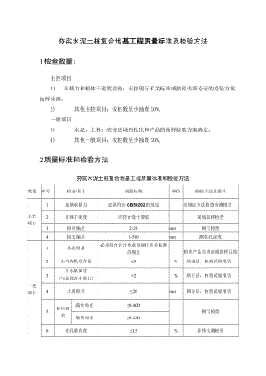 夯实水泥土桩复合地基工程质量标准及检验方法.docx