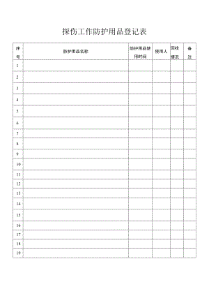 探伤工作防护用品登记表.docx
