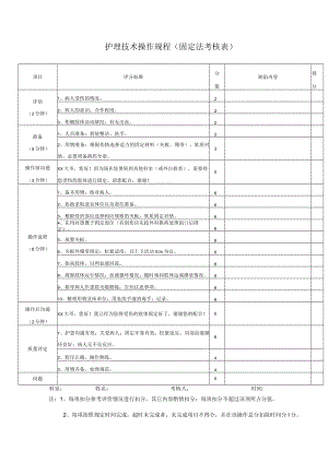 护理技术操作规程（固定法考核表）.docx