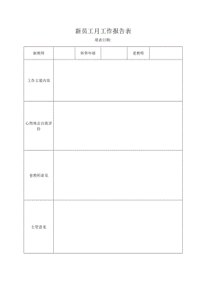 新员工月工作报告表.docx