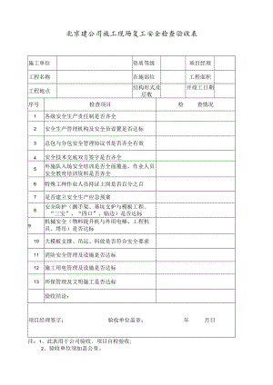 施工现场复工安全检查验收表1.docx