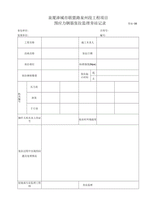 旁站8-预应力钢筋张拉监理旁站记录.docx