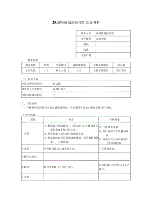 战略策划部经理职位说明书.docx