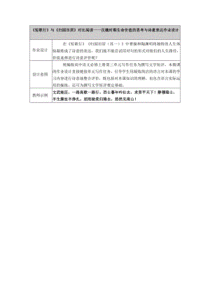 《短歌行》与《归园田居》对比阅读——汉魏时期生命价值的思考与诗意表达作业设计.docx