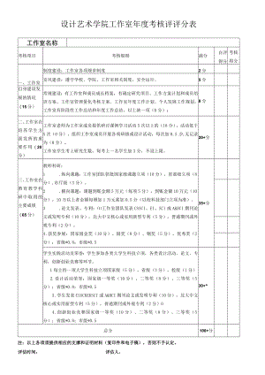 设计艺术学院工作室年度考核评评分表.docx