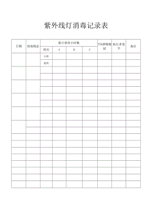 紫外线灯消毒记录表.docx