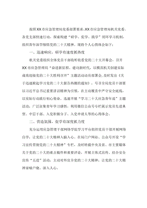 应急管理局调研员学习贯彻党的二十大精神心得体会三篇.docx