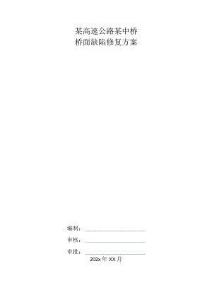 某高速公路某中桥桥面缺陷修复方案.docx