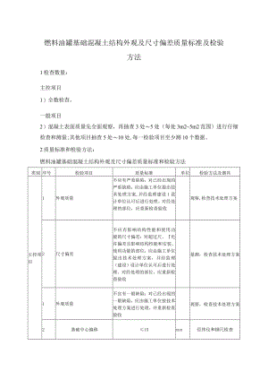 燃料油罐基础混凝土结构外观及尺寸偏差质量标准及检验方法.docx