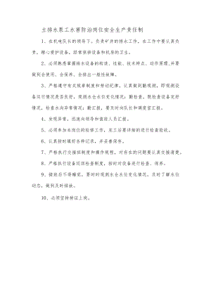 主排水泵工水害防治岗位安全生产责任制.docx