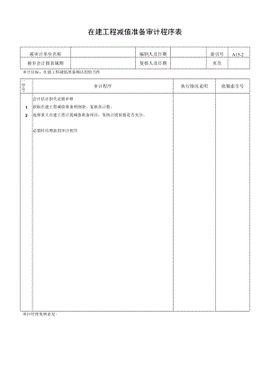 在建工程减值准备审计程序表.docx