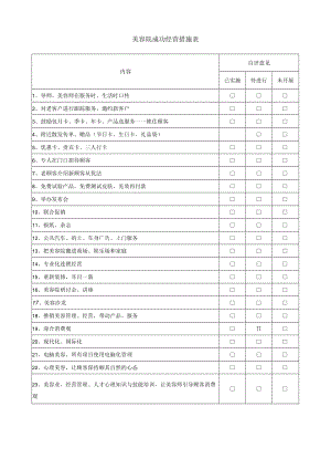 美容院成功经营措施表.docx