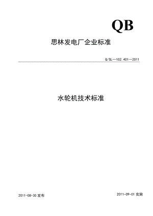 水轮机技术标准.docx
