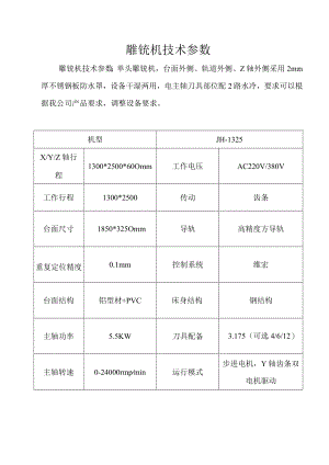 雕铣机技术参数.docx