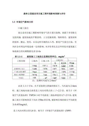 森林公园建设项目施工期环境影响预测与评价.docx