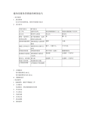 健身房服务营销接待顾客技巧.docx
